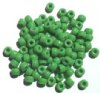 100 4x6mm Crow Beads Opaque Green